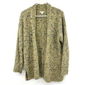 J.Jill Green Chunky Knit Open Front Cardigan Womens XS Oversized